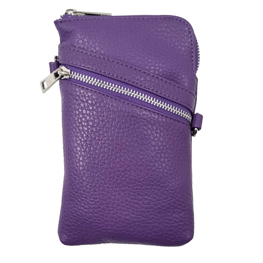 NWT “K•Carroll” Purple “Carrie Crossbody Bag” measures 6.5"W x 3.75"H x 0.25" D